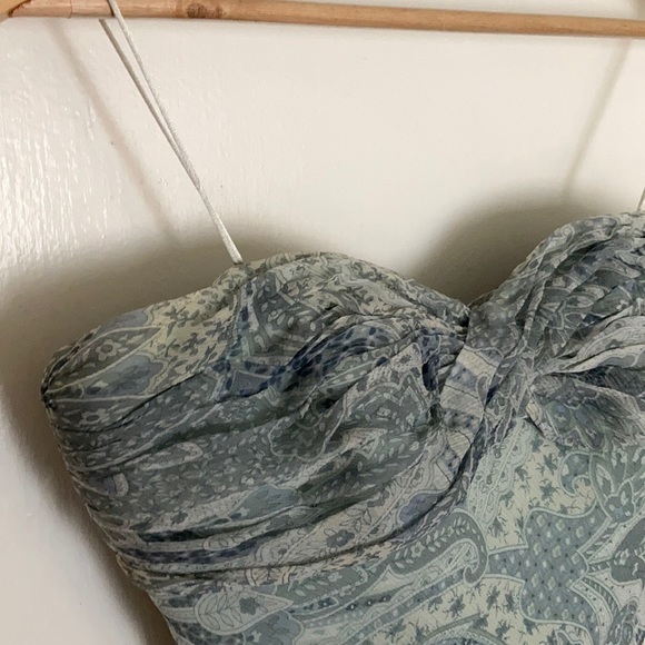 Carmen Marc Valvo Blue Paisley Gown - Picture 3 of 12